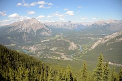 06 Banff Below Cascade Mountain With Bow River, Tunnel Mountain, Mount Aylmer, Lake Minnewanka, Mount Inglismaldie and Mount Girouard From Banff Gondola On Sulphur Mountain In Summer